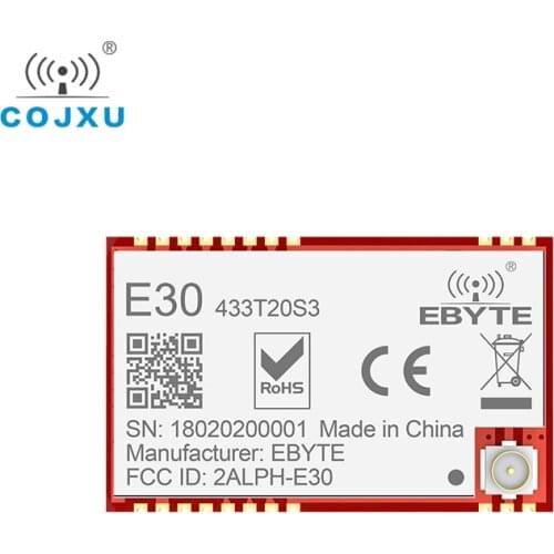 SI4438 433MHz RF TCXO Module cojxu E30-433T20S3 SMD Serial Port Wireless Transceiver 100mW 2500m Long Range IPEX Connector