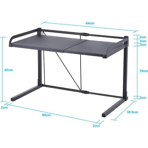 Kitchenware foldable retractable microwave oven rack wrought iron multi-function oven storage rack kitchen holder