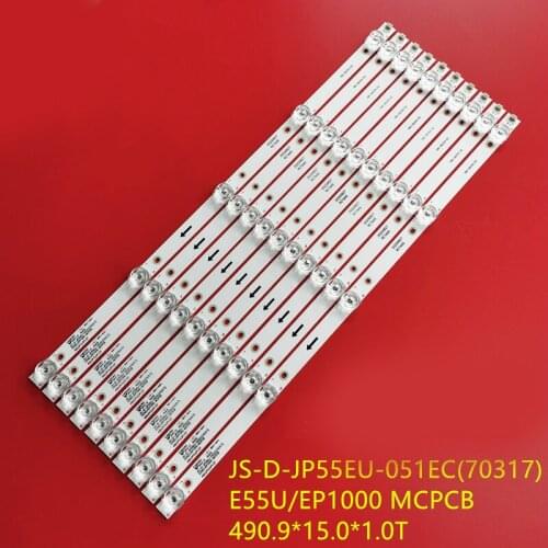 LED Backlight strip 5 lamps For Akai 55'' TV JS-D-JP55EU-051EC (70317) 01EC E55EU/EP1000 MCPCB 490.0 15.0 1.0T