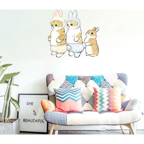Three Ratels QC397 Mofu Sand Kitty Cats home decoration accessories for living room wall stickers for kids