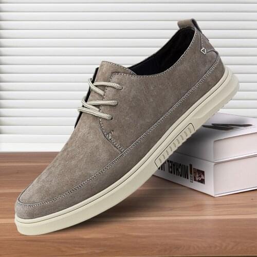 Fashion men casual shoes cow suede leather spring men flats lace up male oxfords men genuine leather shoes zapatillas hombre