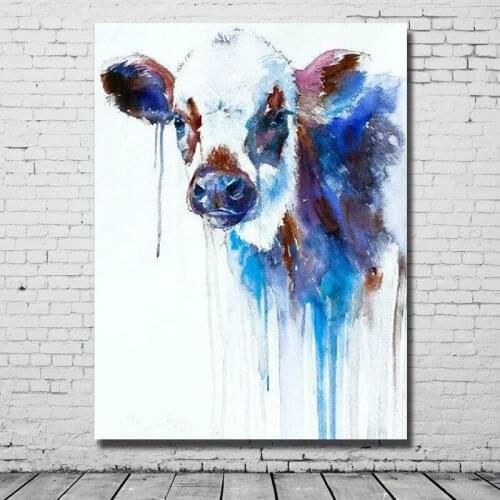 Unique Frameless handmade Oil Painting on Canvas pretty cow On The Wall Art Pictures For living room bed room Home Decoration