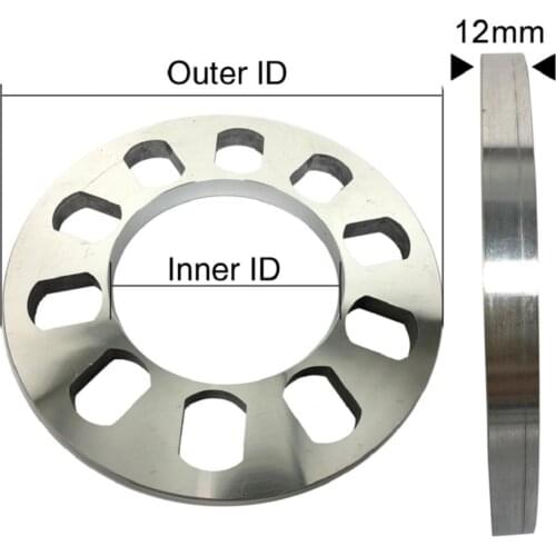2 Pieces Universal Wheel Spacer 5 Hole 12mm Thickness Aluminum Wheel Adapter