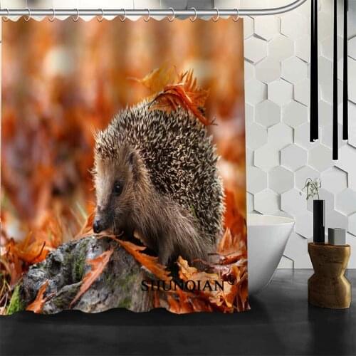 Hedgehog Shower Curtain High Quality Bath screens Modern Polyester Fabric Customized bath curtain