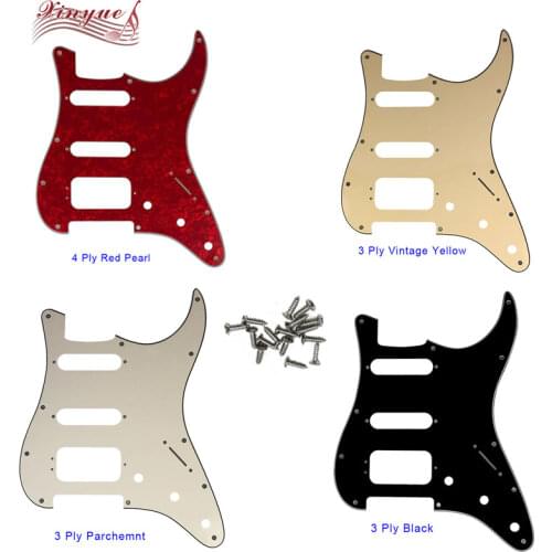 Pleroo Guitar Parts - For US 72' 11 Screw Hole Standard St Deluxe Humbucker Hss strat Guitar pickguard Multiple colors available