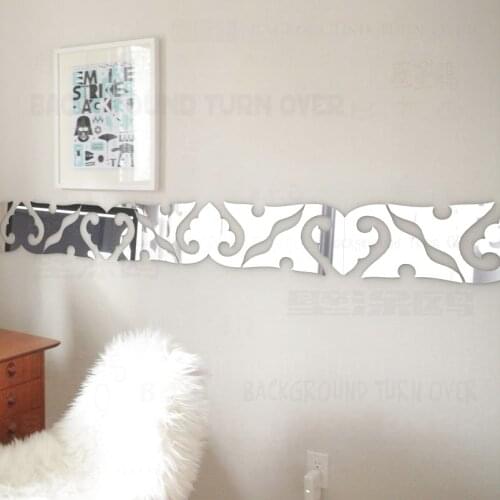 Mirror Wall Stickers Room Decoration Sticker Bedroom Decor Aesthetic House Decals Accessories Living Frieze Listello Border R004