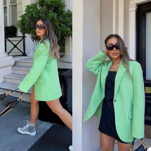 Summer Leisure Customized Women Jacket Fashion Green Coat Wear Prom Party Business Blazer Only One Piece