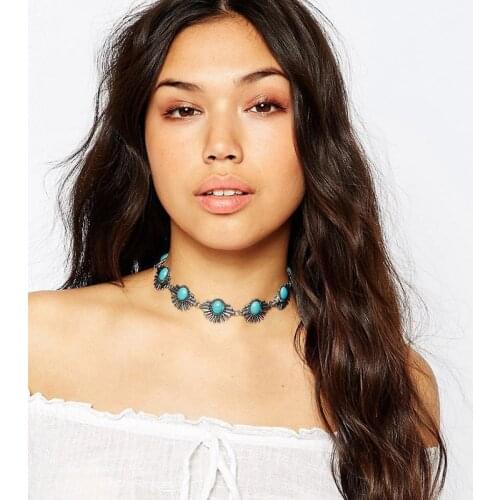 Hot Bohemian Ethnic Necklaces Women Boho Collar Beads Choker Necklace for Women New Fashion Necklace