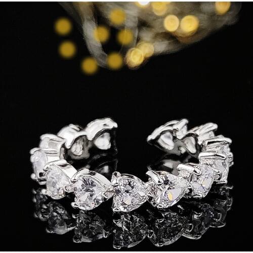 2021 New Fashion Heart 925 Sterling Silver Eternity Band Ring For Women Party Gift Jewelry Wholesale R6119