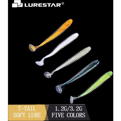 1.2g/3.2g Grub 6.5cm/9cm New Vivid Worm Fishing Soft Lures Artificial Fishing Baits Jig Swim T-tail Fish Tackle Accessories