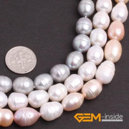 10-11x12-13mm Freeform Freshwater Pearl DIY Loose Bead For Bracelet Or Necklace Making Strand 15" Wholesale White Black Gray