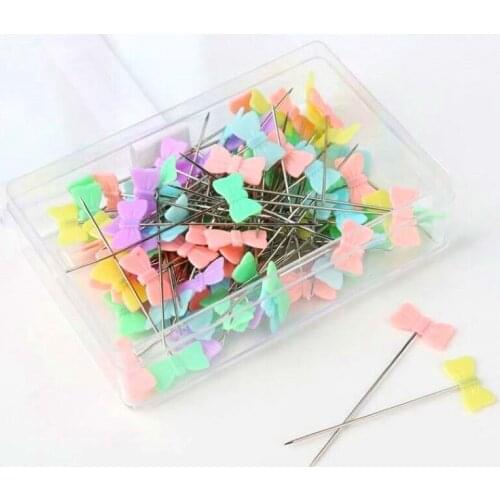 100PCS Dressmaking Pins Embroidery Patchwork Needles Mixed Color Flower Head Pins Fabric location Fixed Tools Sewing Accessories