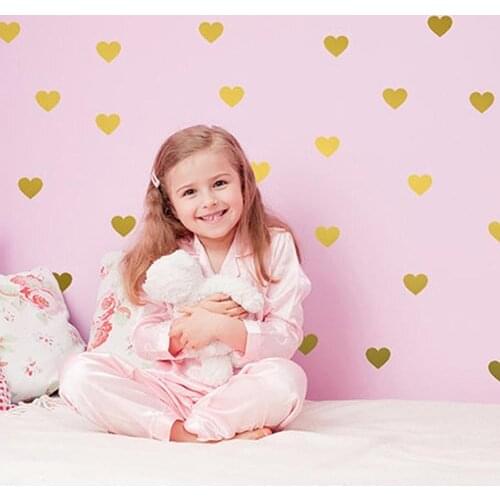 45 PCS Cute Heart DIY Removable Art Wall Stickers Mural Home Bedroom Decal PVC Decor Nursery Room Wedding Small Love Heart Decal