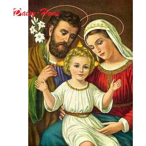 DIY Diamond Painting Cross Stitch 5D Religious Holy Family woman Image Full Diamond Embroidery Mosaic Jesus Home Decor Gift