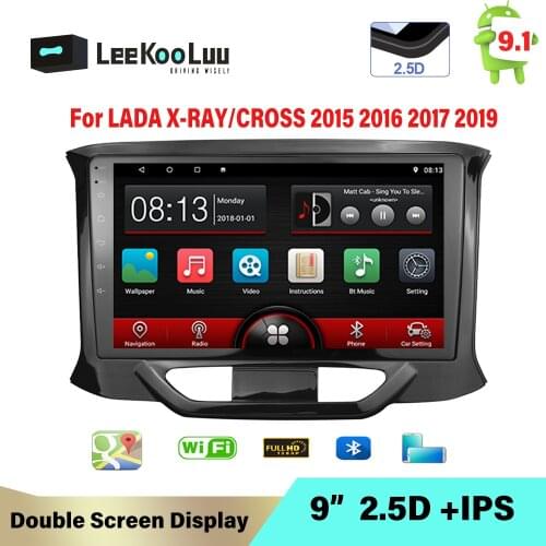 LeeKooLuu 2 Din Car Radio 9" Multimedia Video Player GPS Navigation Android 9.1 Car Stereo For LADA X ray Xray CROSS 2015 2016