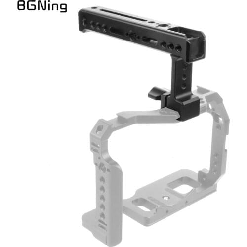BGNing Universal Camera Handle NATO Rail Cheese Top Hand Grip with Cold Shoe Arri Mount for Camcorder Monitor DSLR SLR Cage Rig