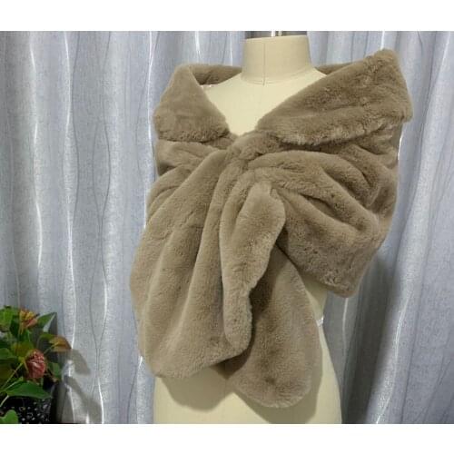 Bridal Bolero Shawl Women Wedding Cloak Party Shrug Faux Fur Shawl Jacket Coat