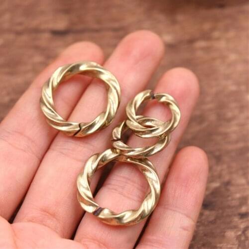 1pcs Solid Brass Open Twist O Ring Seam Round Jump Ring Key Chain Garments Shoes Leather Craft DIY Connector CLOXY