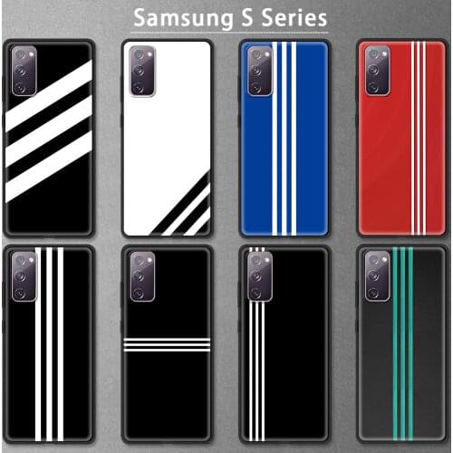 Case for Samsung Galaxy S20 FE S10 S10e 10 Lite S9 S8 Plus S7 Edge S20 S21 Ultra 5G Phone Cover Coque Bag Sports Brand Stripes