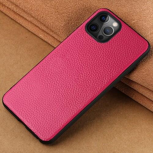 Genuine Litchi Grain Leather Mobile Phone Cover Case For iPhone 12 Pro Max 12 Mini 11 Pro Max X XR XS Max 6 6S 7 8 Plus Se 2020