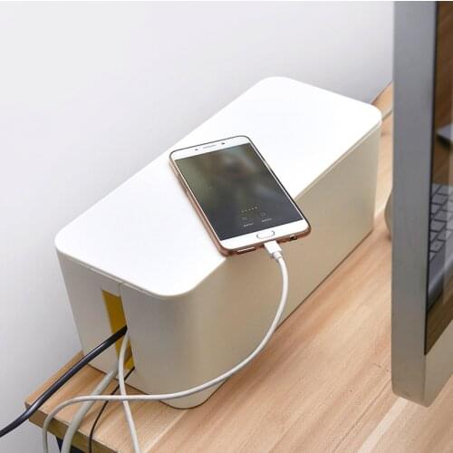 Black/White Modern Plastic Wire Storage Box Power Line Storage CasesJunction Box Household Cable Tidy Storage Box
