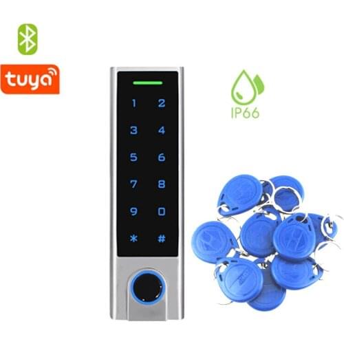 Tuya Keyless Door Lock Waterproof Fingerprint Access Control Bluetooth Keypad +RFID ID Card Door Entry