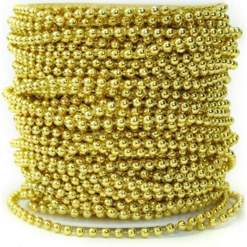 A Roll 30 Meters Gold Silver 5MM Artificial Pearls Bead Garland Spool Rope Wedding Party Christmas Tree Home Hanging Decoration
