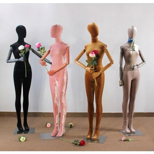 Hot Sale!! Fashionable Female Colorful Model Fiberglass With Wooden Hand Factory Direct Sell