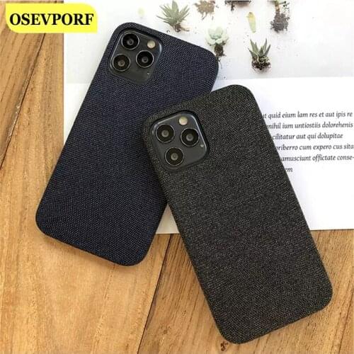 Creative Cloth Texture Phone Cases for iPhone 11 Pro Max 8 7 6 6S Puls XS XR Cotton Linen Solid Color Soft Protective Back Cover