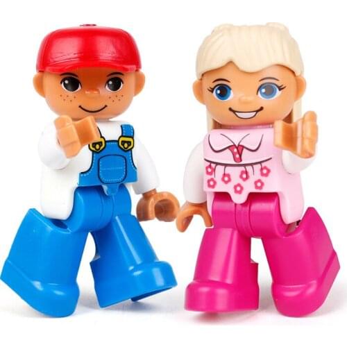 Big Size Building Blocks Dolls Kindergarten Educational Toys Assembled Plastic Doll Accessories Minifigures Bricks Toys for Kid