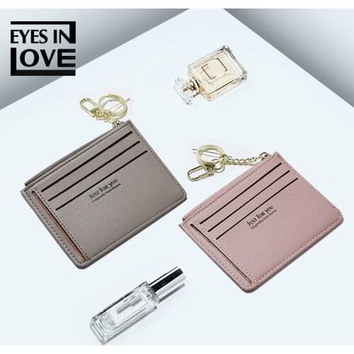 Mini Credit Card Case Zipper Coin Bags Brand Card Holder Women Soft Leather Key Chain Bag Small Card Wallets Female Organzier