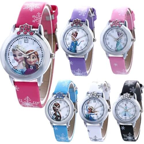 Disney Frozen Cartoon Fashion Women Fashion Watch Student Trend Digital Cartoon Belt Quartz Watch Watch Female