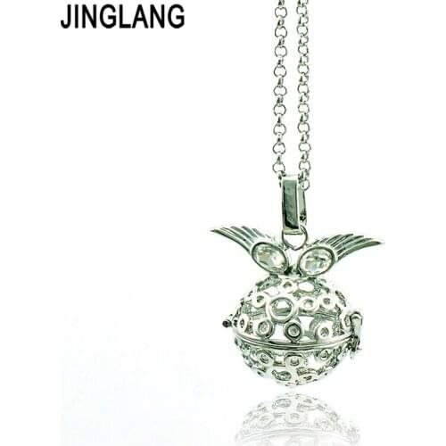 Fashion Angel Baby Harmony Musical Bells Copper Cage Pendant Necklace For Women Jewelry