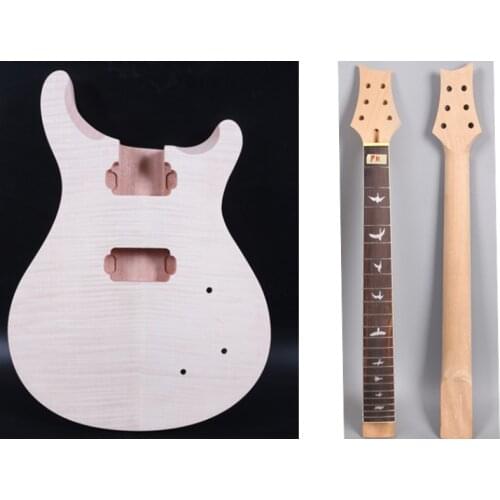 Diy Set Electric Guitar Body+Neck Mahogany 22Fret 25.5INCH Unfinished