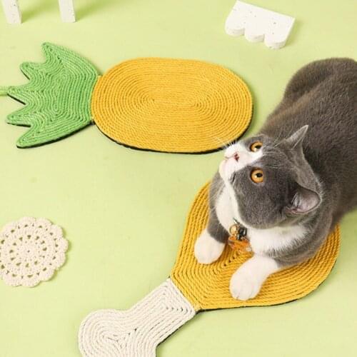 Pet Cat Natural Scratching Mat Recyclable Sisal Board Scratcher Cat Floor Or Wall Mounted Use Space-Saving Durable Pet Supplies