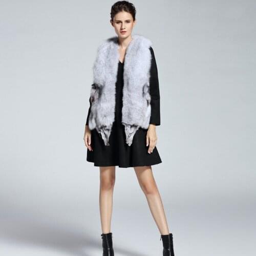 2021 IFUR new fashion high quality wild fox fur long fox fur vest fur vest imported fox fur coat Length 55 shoulder 38 bust 95