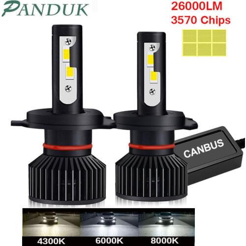 PANDUK 2PCS H7 Led Canbus 26000LM 110W Headlight 6000K H1 H4 H8 H11 9005 9006 Hb3 9004 9007 H13 9012 Led Bulb Turbo Lamp For Car