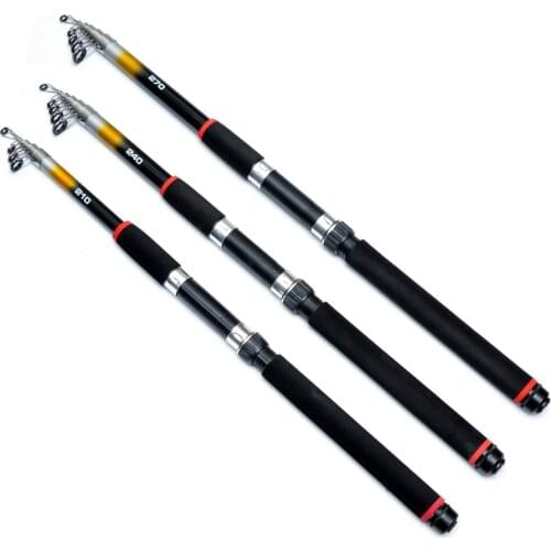 2.1M Portable Telescopic Fishing Rod Travel Spinning Fishing Pole Glass Fiber automatic fishing rod all for fishing and leisure