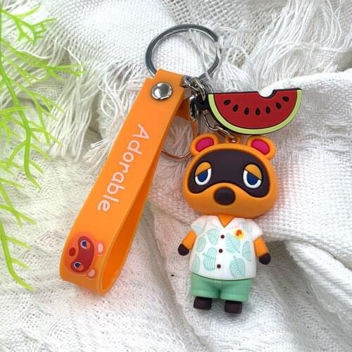Selling Cute Cartoon Animal Doll Car Key Chain Men and Women Lovers Game Epoxy Animal Dog Key Ring Mobile Phone Bag Pendant Gift
