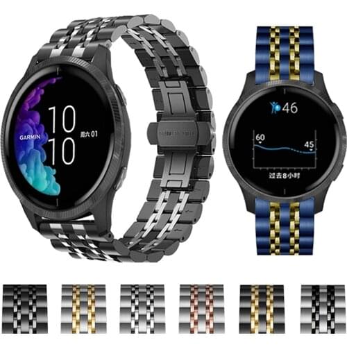20mm 22mm Metal Strap for Garmin Watch Vivoactive 4 Stainless Steel Wrist Watchband for Garmin Watch Band Bracelet Accessories