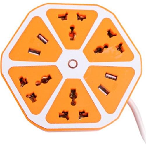 Portable 4 Outlet 4 USB Hub Port Fast Wall Charger Adapter EU Plug Home Charger Socket 145X30MM LBShipping