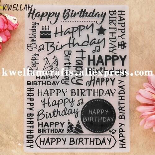 Happy Birthday Cake Star Plastic Embossing Folder For Scrapbook DIY Album Card Tool Plastic Template Embossing Tool KW9112511