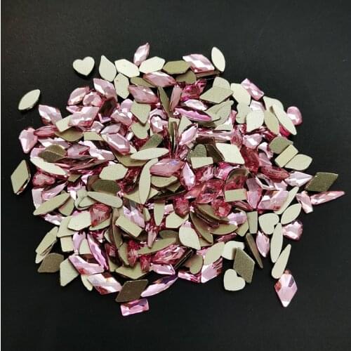 50pcs Nail Art Rhinestones light Pink Nail Art Rhinestones Flatback Non Hotfix Rhinestones Glue On Nail Decorations Design