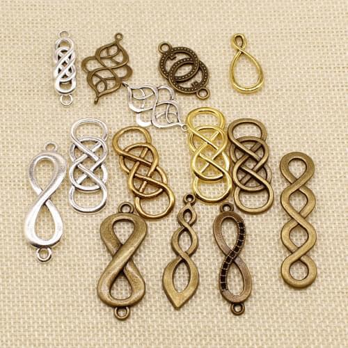 High Quality 15pcs Fancy Infinite Connection Charm Pendants Diy Jewelry For Necklace Bracelet Craft Findings