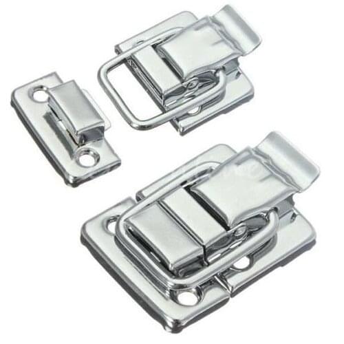 10Pcs Silver Fastener Toggle Latches Catch Chest Suitcase Boxes Buckles Trunk Lock