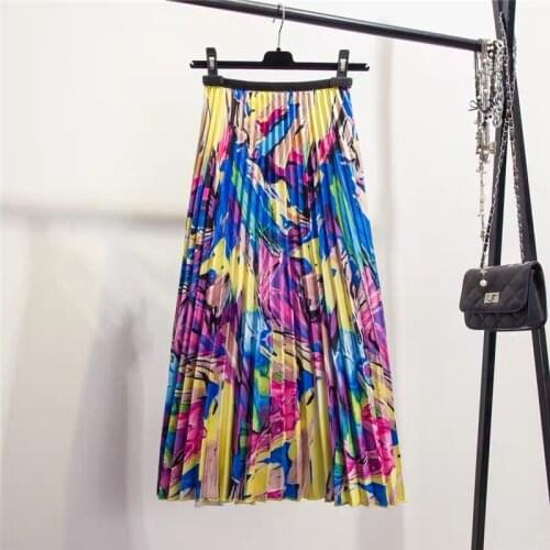 New 2019 Fashion Women Spring Summer Long Skirt Floral Print Vintage Streetwear Slim Skirt High Quality RE2371