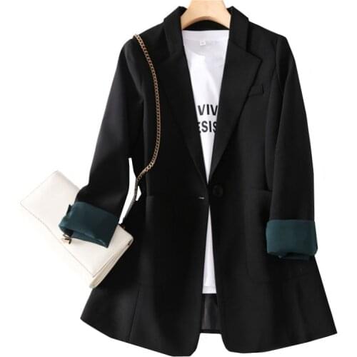 Fashion Spring Autumn Blazer Women Ol Jackets Solid Oversized Office Lady All-match Brief Blazers Long Sleeve Vintage Coats