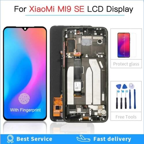 5.97" Amoled Original For Xiaomi MI 9 SE Mi9 Se LCD Display Screen With Frame + Touch Screen Digitizer For MI 9Se Display
