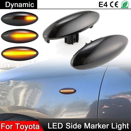 1 Pair For Toyota Yaris RAV4 Auris Corolla LED Side Marker Light Dynamic Amber Turn Signal Blinker Indicator Lamp