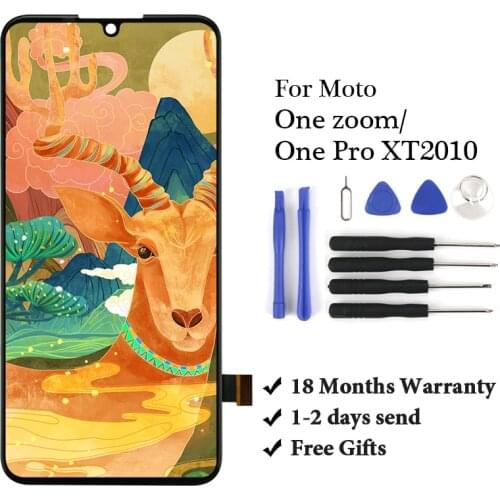 100% test display For Motolora One Zoom LCD Touch Screen Digiziter Assembly Replacement For moto one Pro XT2010 LCD
